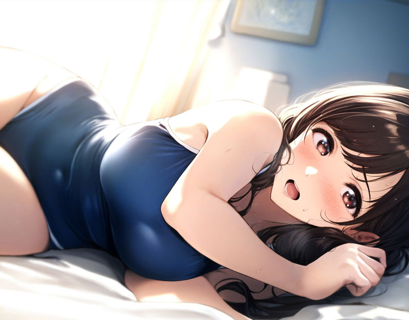 【CG】 女子高生な幼馴染とハプニング! スクール水着 美姫